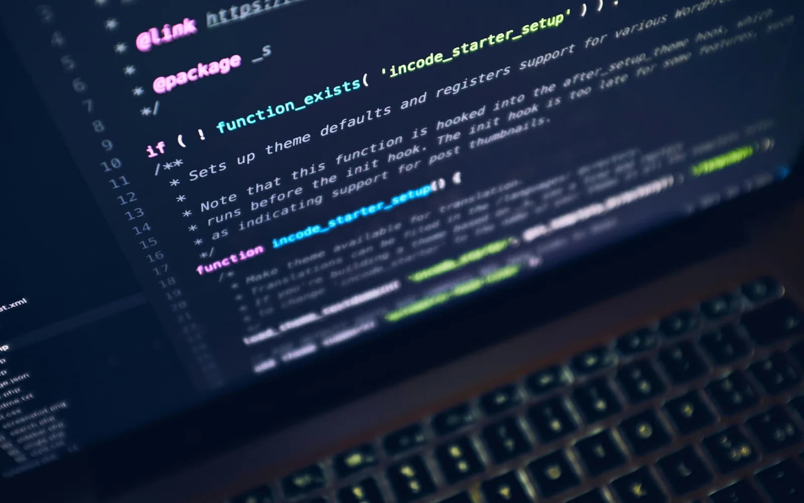 Software code displayed on a computer screen