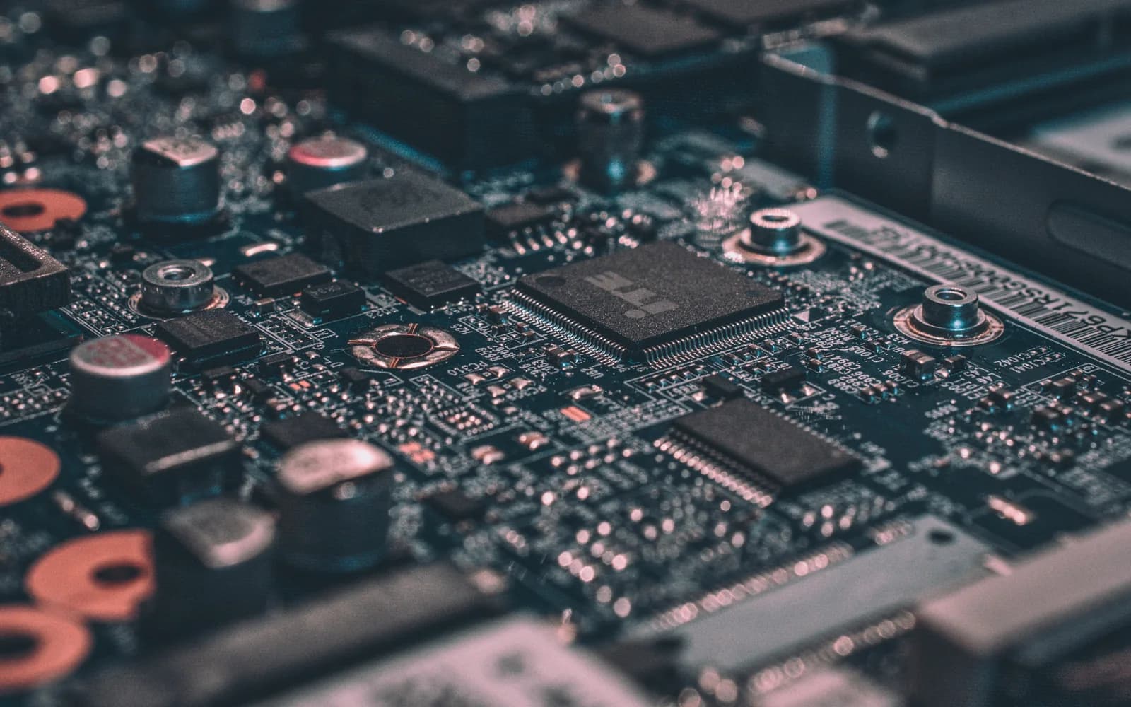 Detailed telecommunications and computer circuit board